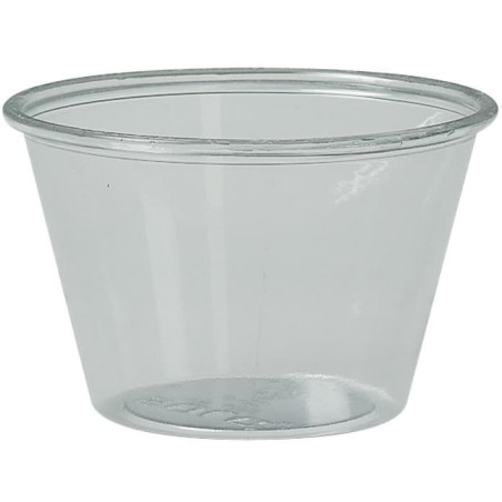 Plastic rPET beker Kristal Saus 120ml Ø7,5cm (250 stuks) 