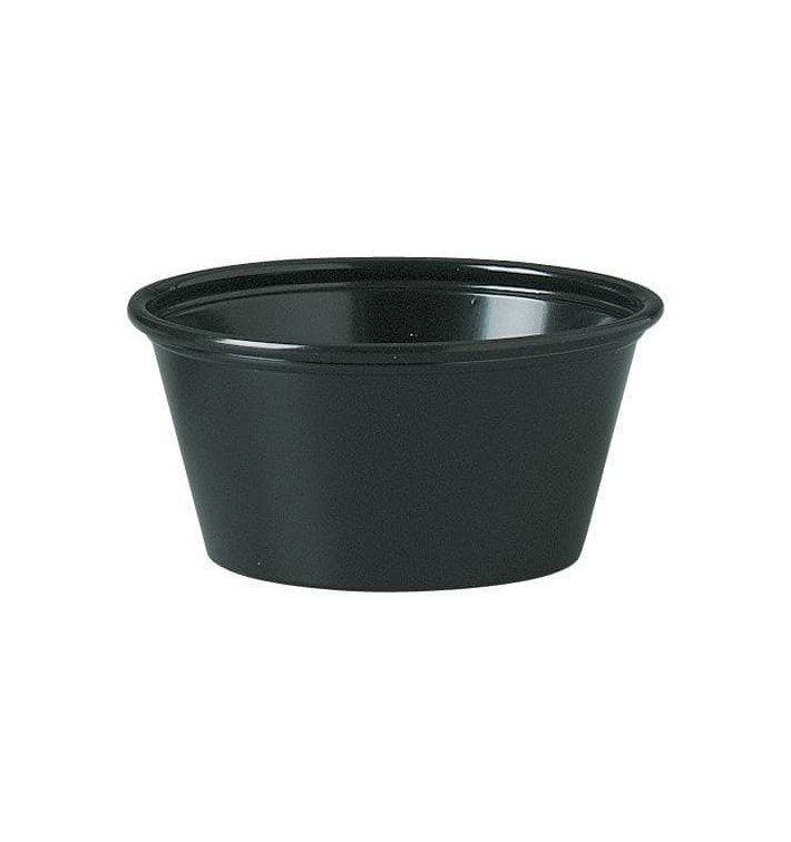 Plastic souffle beker PS zwart 60ml Ø6,6cm (250 stuks) 