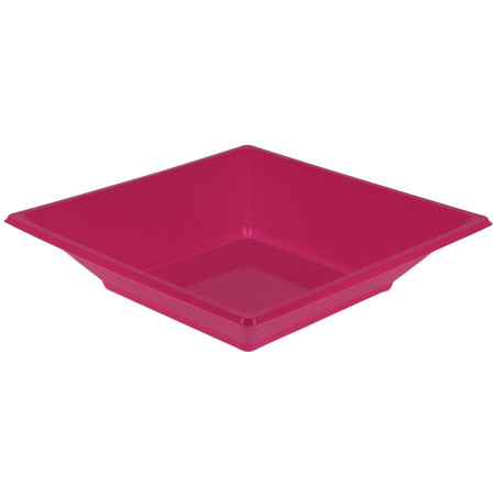 Plastic bord Diep Vierkant fuchsia 17 cm (300 stuks)