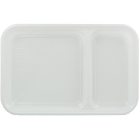 Plastic Compartment dienblad wit 2C 27x18cm (300 stuks)