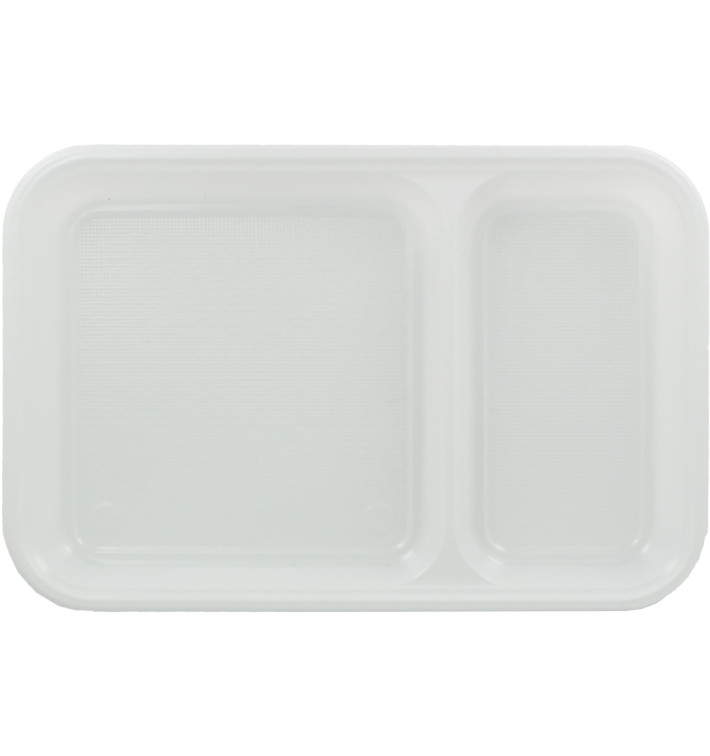 Plastic Compartment dienblad wit 2C 27x18cm (300 stuks)