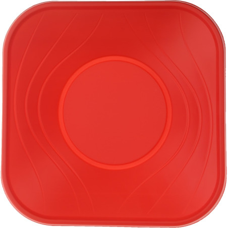 Plastic Kom PP Vierkant "X-Table" rood 18x18cm (8 stuks) 