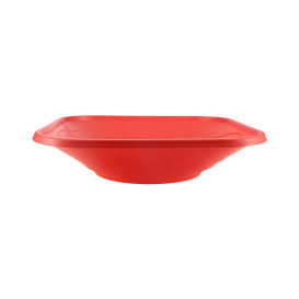 Plastic Kom PP Vierkant "X-Table" rood 18x18cm (8 stuks) 