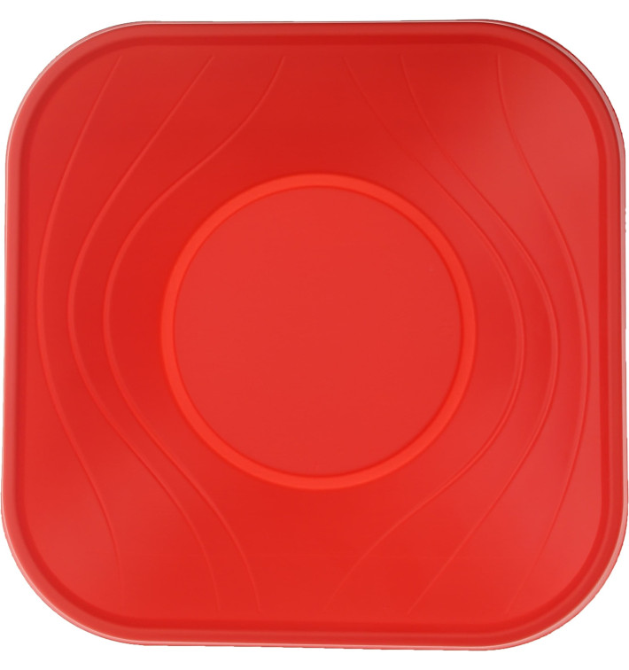 Plastic Kom PP Vierkant "X-Table" rood 18x18cm (120 stuks)