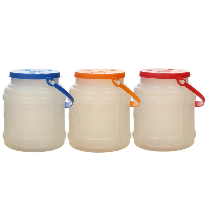 Plastic melk Container met handvat en Deksel 500 ml (100 stuks)