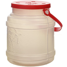 Plastic melk Container met handvat en Deksel 500 ml (100 stuks)