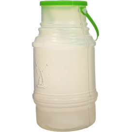 Plastic melk Container met handvat en Deksel 1000 ml (50 stuks)