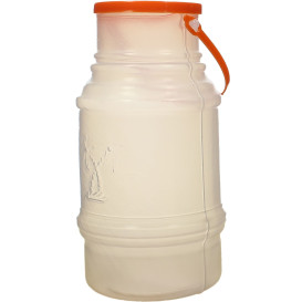 Plastic melk Container met handvat en Deksel 1000 ml (50 stuks)