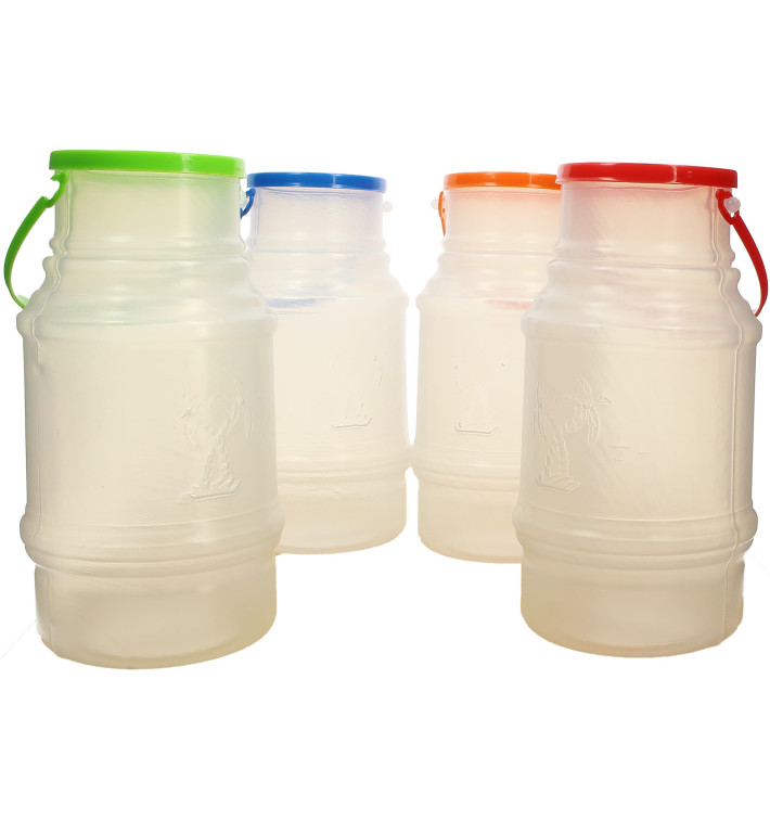 Plastic melk Container met handvat en Deksel 1000 ml (50 stuks)