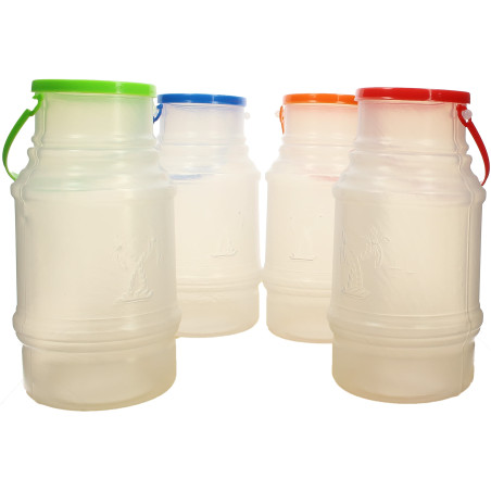 Plastic melk Container met handvat en Deksel 1000 ml (50 stuks)