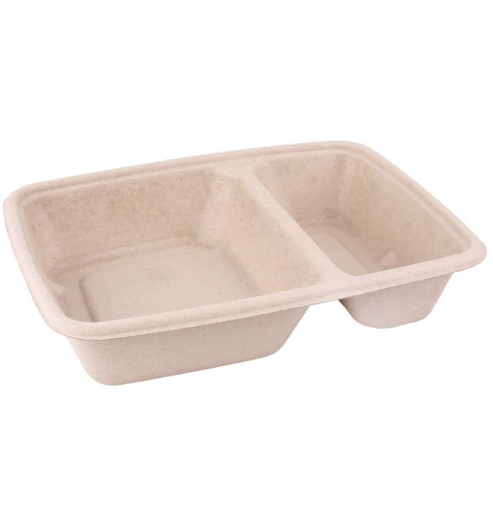 Suikerriet Container 2 Compartmenten 800ml 23x16,5x5cm (75 stuks) 