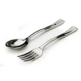 Plastic mini vork gemetalliseerd 10cm (1000 stuks)