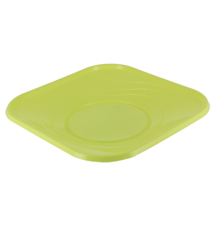 Plastic bord PP "X-Table" Vierkant Lime 18 cm (120 stuks)