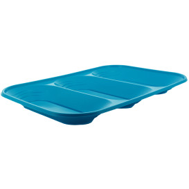 Plastic dienblad microgolfbaar "X-Table" 3C turkoois 33x23cm (30 stuks)