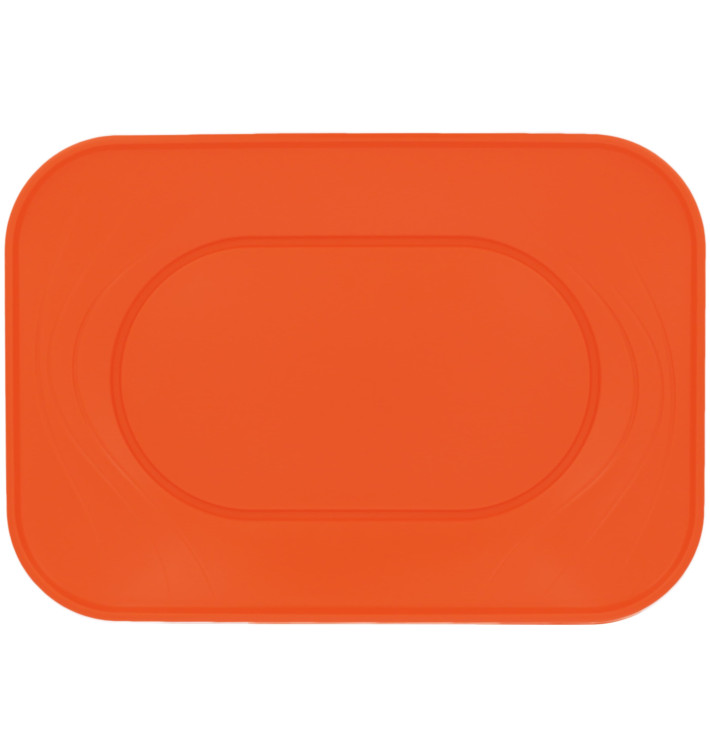 Plastic dienblad microgolfbaar "X-Table" oranje 33x23cm (60 stuks)