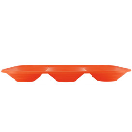 Plastic dienblad microgolfbaar "X-Table" 3C oranje 33x23cm (2 stuks) 