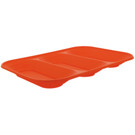 Plastic dienblad microgolfbaar "X-Table" 3C oranje 33x23cm (30 stuks)