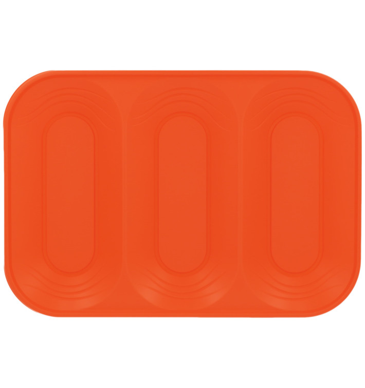 Plastic dienblad microgolfbaar "X-Table" 3C oranje 33x23cm (30 stuks)