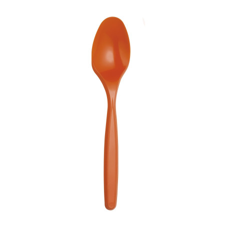 Plastic PS thee lepel PS oranje 12cm (40 stuks) 