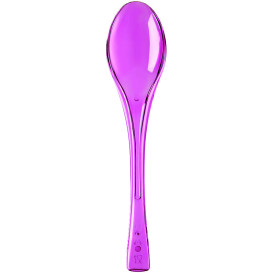 Plastic lepel  PS "Flen" fuchsia transparant 14,5cm (3000 stuks)