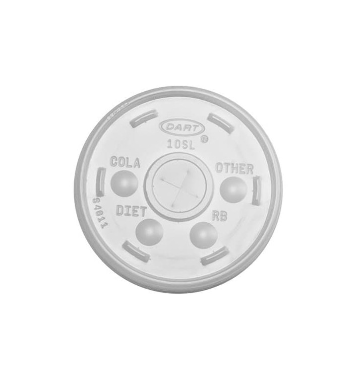 Plastic PS Deksel met rietsleuf Ø9,4cm voor Schuim beker (100 stuks)