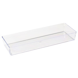 Plastic dienblad PS Rechthoekige vorm transparant 4,6x13cm (500 stuks)