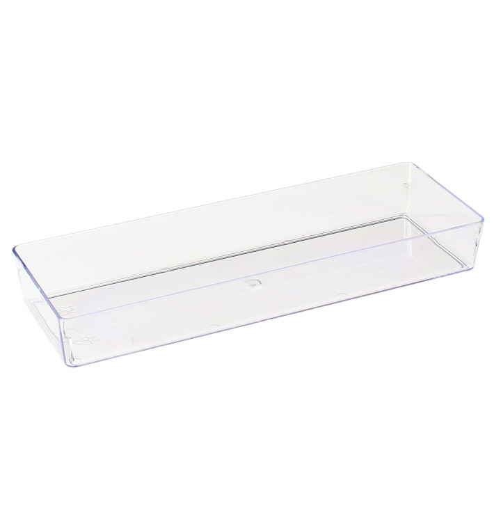 Plastic dienblad PS Rechthoekige vorm transparant 4,6x13cm (500 stuks)