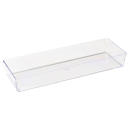 Plastic dienblad PS Rechthoekige vorm transparant 4,6x13cm (500 stuks)