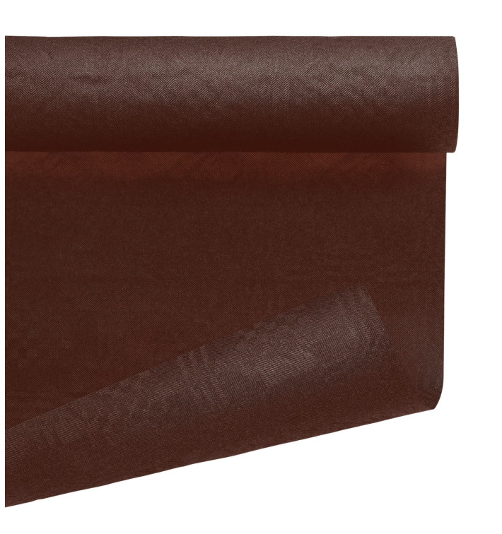 Papieren tafelkleed rol chocolade 1,2x7m (25 stuks)