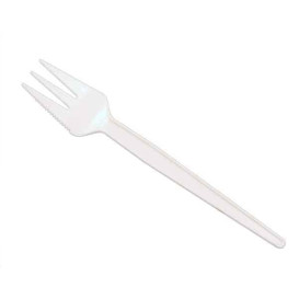 Plastic vork "Sierra" PS wit 13,5cm (200 stuks)