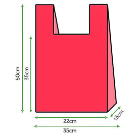 Plastic T-shirt tas rood 35x50cm (5000 stuks)