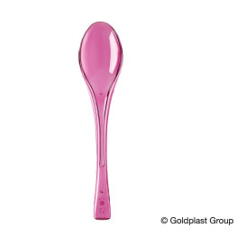 Plastic lepel  PS "Flen" fuchsia transparant 14,5cm (3000 stuks)