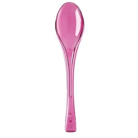 Plastic lepel  PS "Flen" fuchsia transparant 14,5cm (3000 stuks)