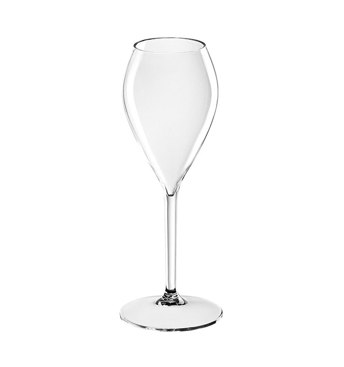 Plastic herbruikbaar glas Wijn PC transparant parel 240ml (6 stuks)