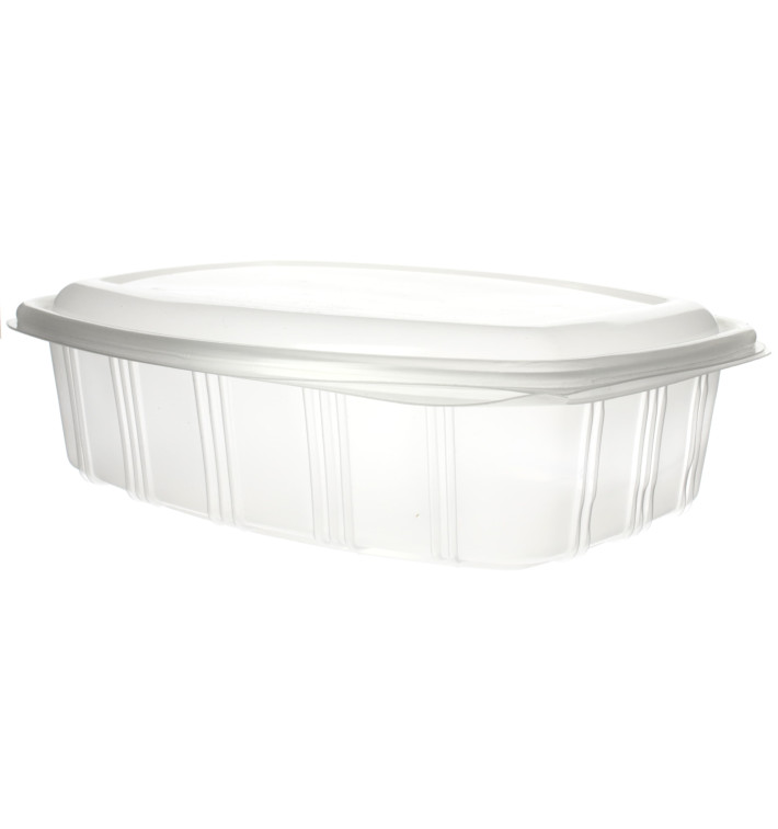 Plastic scharnierende Deli-Container microgolfbaar PP hoog koepel Deksel 1500ml (200 stuks)