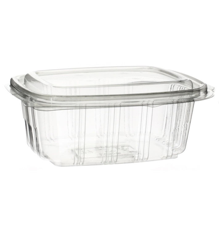 Plastic scharnierende Deli-Container PET hoog koepel Deksel 500ml (750 stuks)