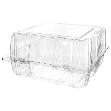 Plastic scharnierende bakkerij Container PET 18x18x10cm (20 stuks) 