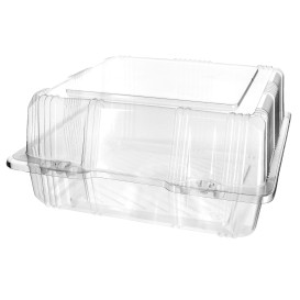 Plastic scharnierende bakkerij Container PET 20x20x10cm (20 stuks) 