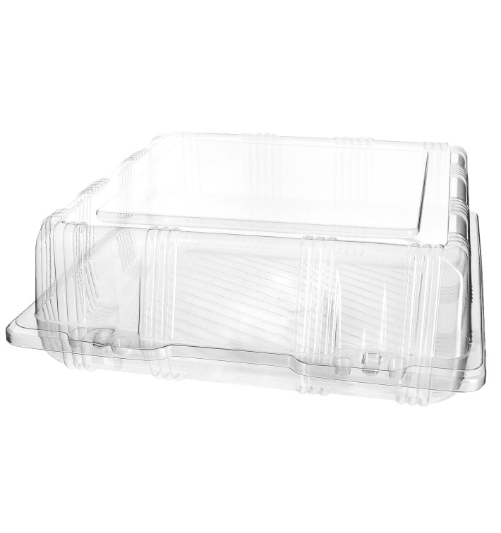 Plastic scharnierende bakkerij Container PET 22x22x8cm (220 stuks)