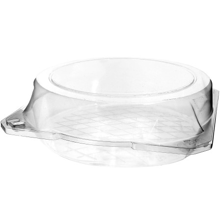 Plastic scharnierende bakkerij Container PET Ø23x8cm (115 stuks)