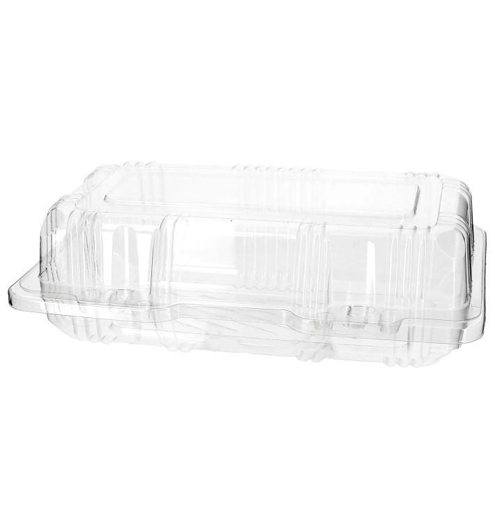 Plastic scharnierende bakkerij Container PET 18x9,5x6cm (220 stuks)