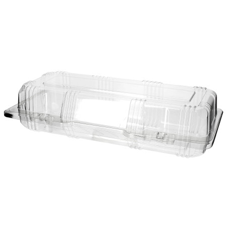 Plastic scharnierende bakkerij Container PET 24x10x6cm (20 stuks) 