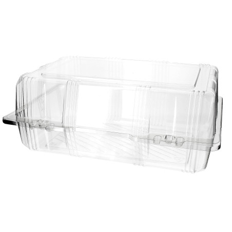 Plastic scharnierende bakkerij Container PET 25x17x10cm (220 stuks)