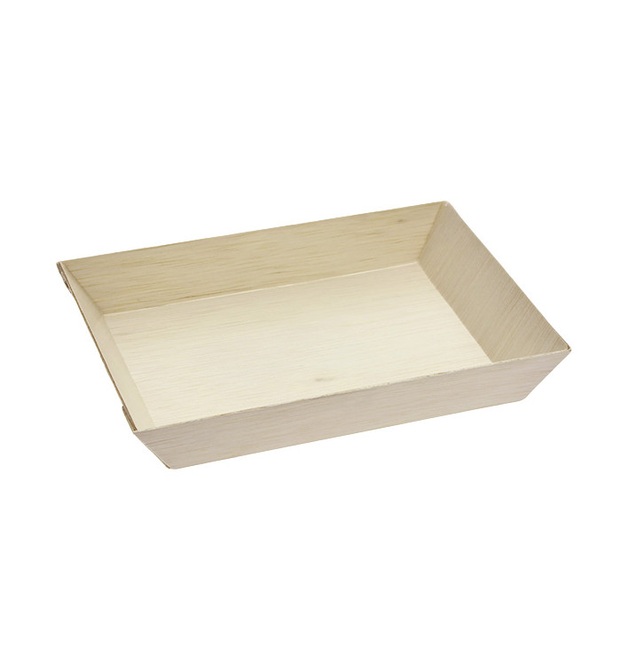 Houten dienblad 18x13x2,8cm 500ml (100 stuks)