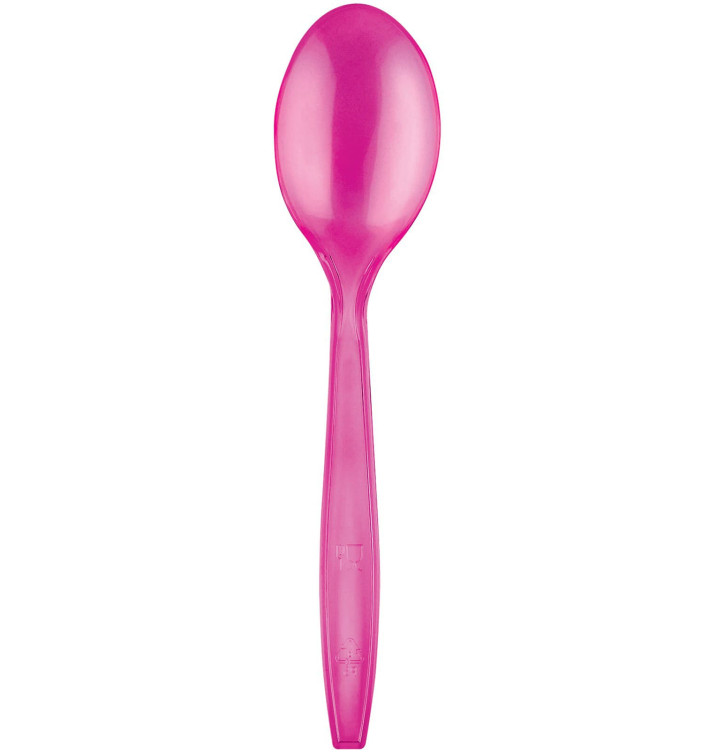 Plastic lepel  PS Premium fuchsia 19cm (1000 stuks)