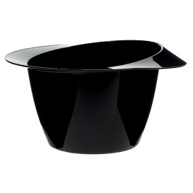 Plastic Proeving Kom met hoed design PS "enofk" zwart 60ml (24 stuks) 