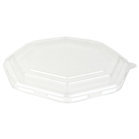 Plastic PET Deksel voor Container Octogonale vormig 23x23cm (100 stuks)