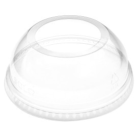 Plastic PET koepel Deksel Kristal met een Opening Ø9,8cm (100 stuks) 