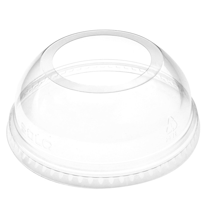 Plastic PET koepel Deksel Kristal met een Opening Ø9,8cm (1000 stuks)