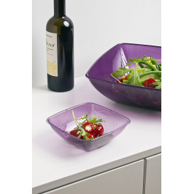 Plastic Kom PS Kristal Hard aubergine kleur 480ml 14x14cm (4 stuks) 